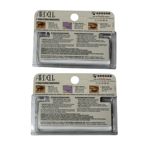 Ardell Glamour 139 False Eyelashes 2 Pack Black Natural Volume Duo Set - Picture 2 of 5